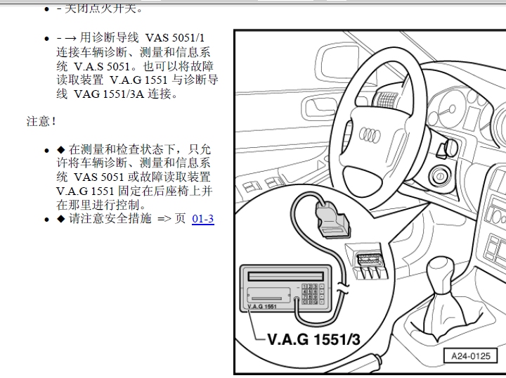 96年A8诊断插头位置