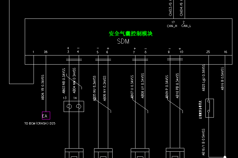 长安睿骋气囊电路图
