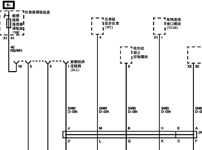 10年凯迪拉克SRX 低速 GMLAN 电路