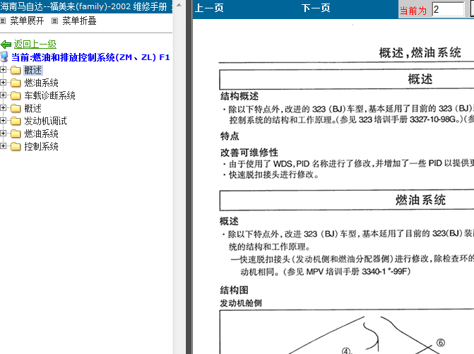海南马自达福美来 ZM发动机维修资料