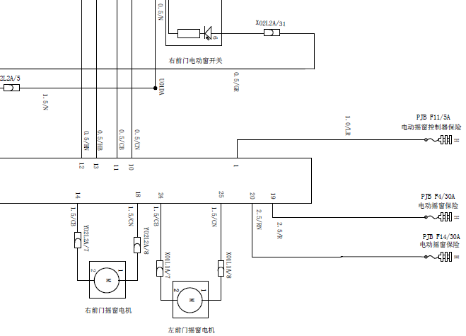 骏捷电动车窗电路图