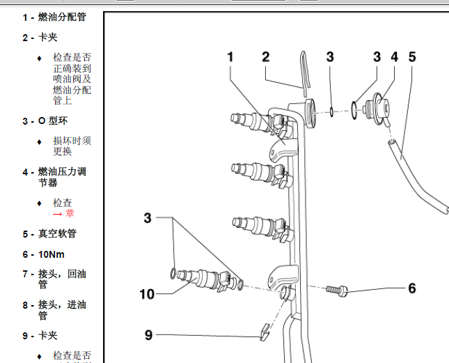 大众BAF发动机部件位置信息