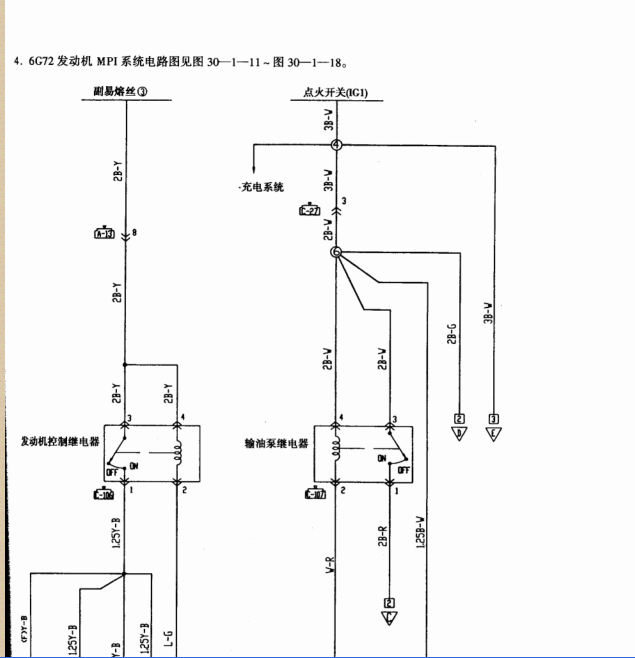 帕杰罗6G72发动机电路图
