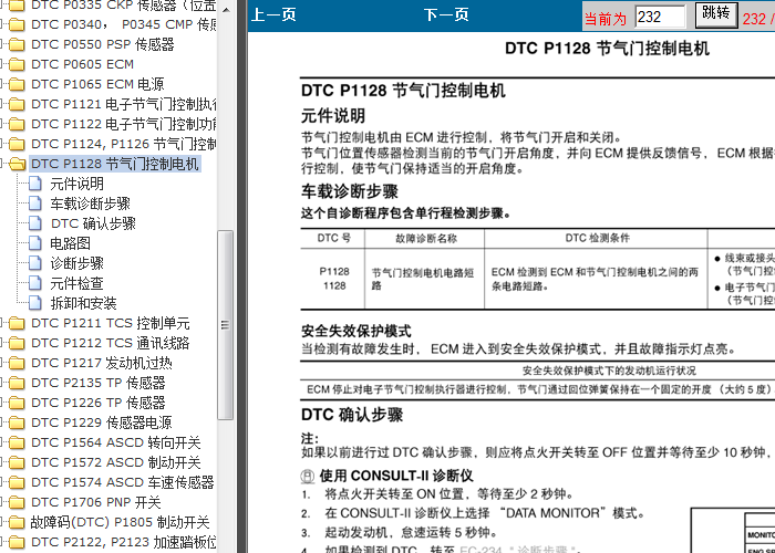 04年日产天籁 P1128故障码资料