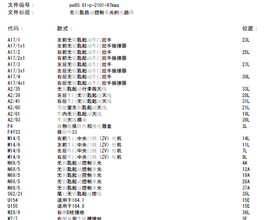 GL350无钥匙启动电路图
