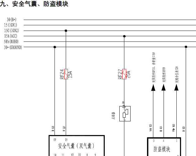 09年奇瑞风云2 防盗电路