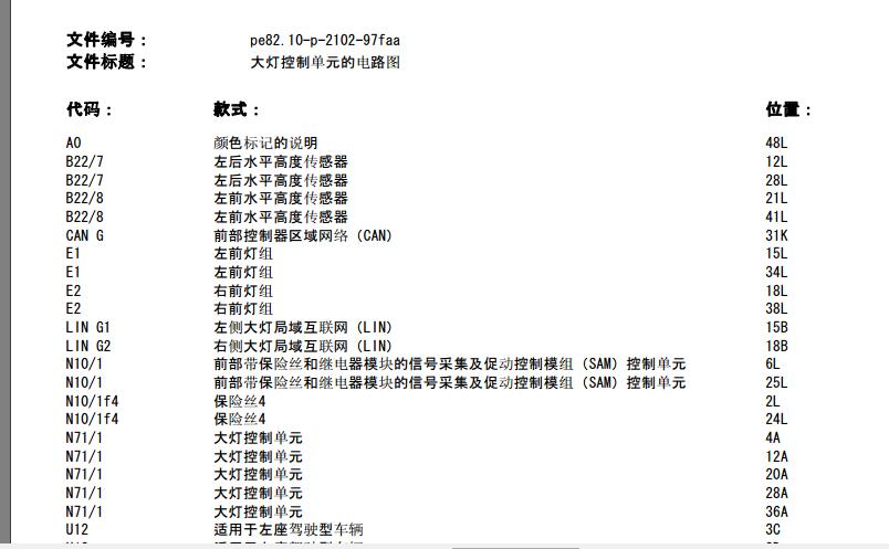 11年C200大灯控制单元电路