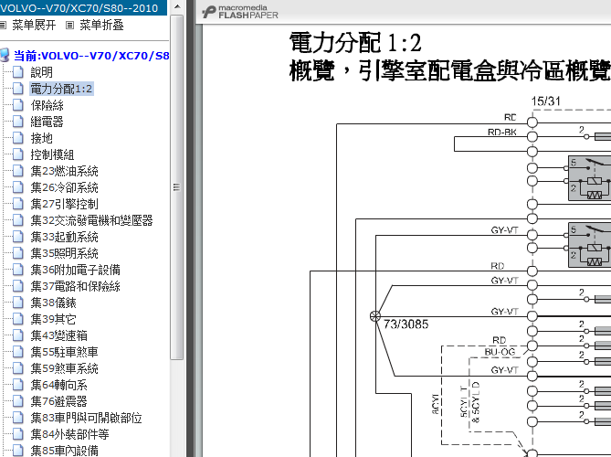 10年沃尔沃S80 电路图