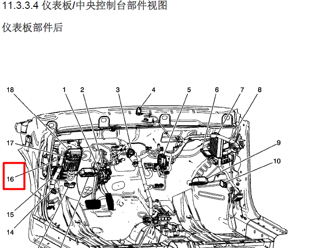 君越仪表中控台部件视图