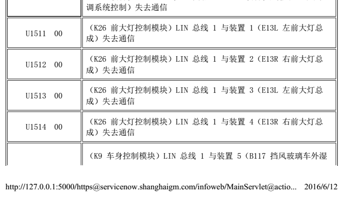 11年君越故障码含义