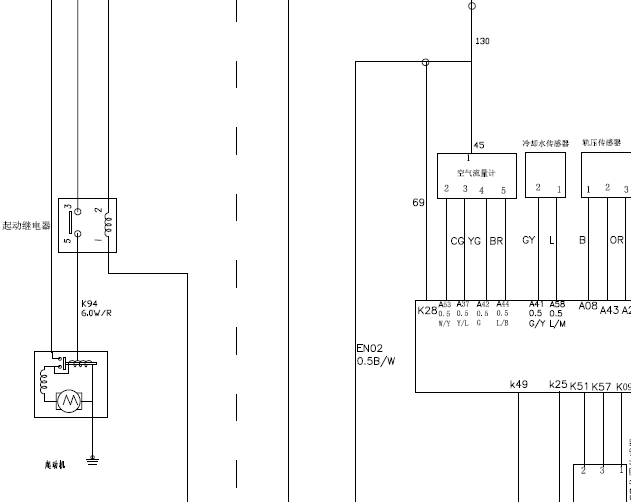 日产ZD25TCR发动机系列车型电器原理图