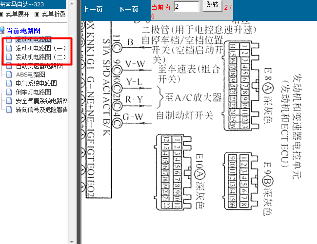 00年海南马自达323 发动机端子图