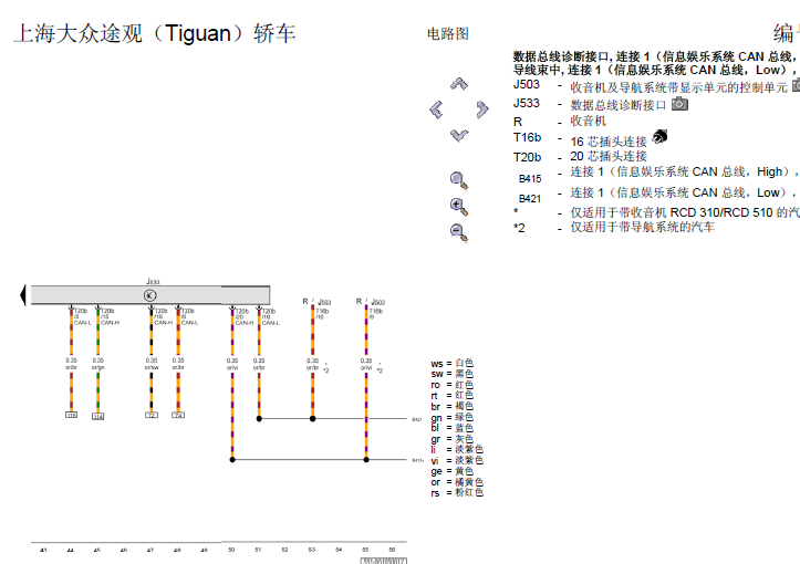 12年途观总线系统电路图