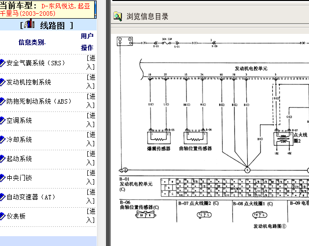 2003年起亚千里马发动机电路图针脚