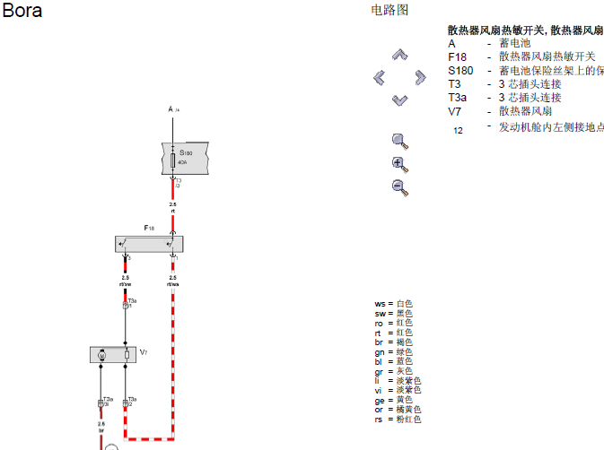 大众宝来 散热器电路
