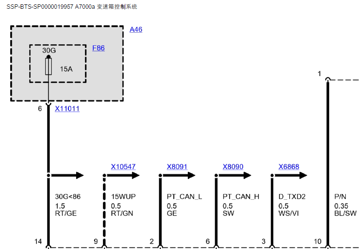 宝马520I变速箱电路图