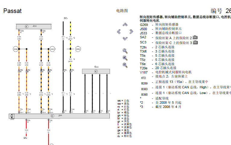 09年帕萨特转向助力电路图