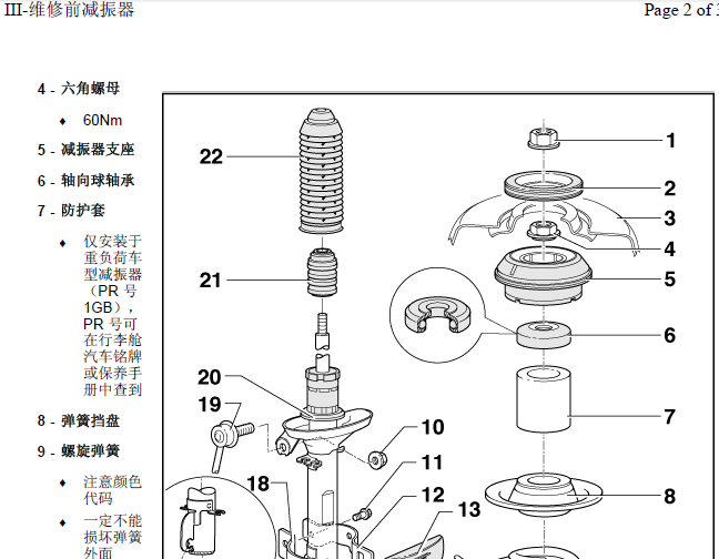 05年大众宝来 前减震器资料