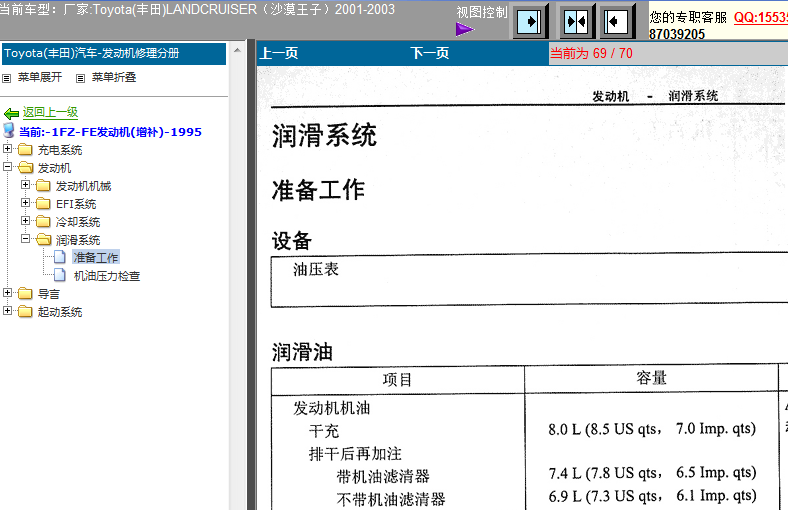 丰田1FZ机油加注量