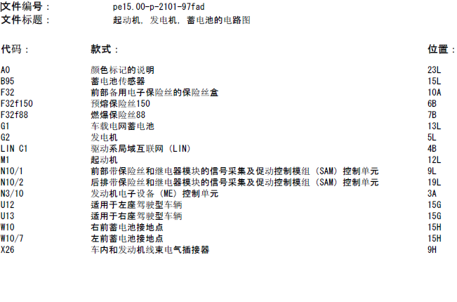 奔驰GLK300 272948起动机电路