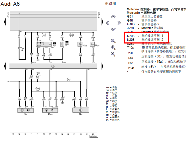 04年奥迪A6 2.7发动机电路