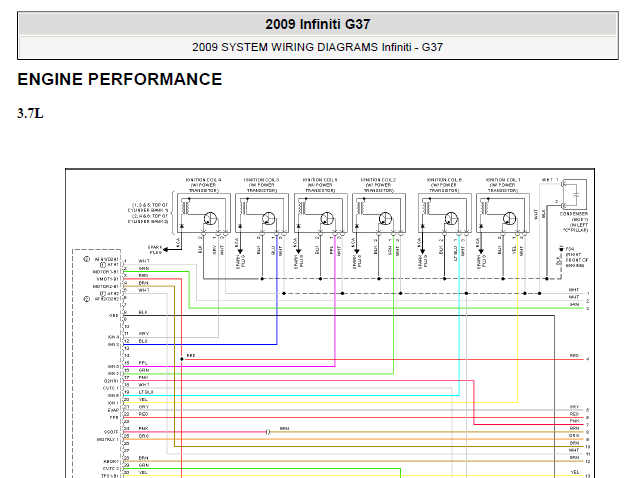 2009年英菲尼迪G37发动机电路图