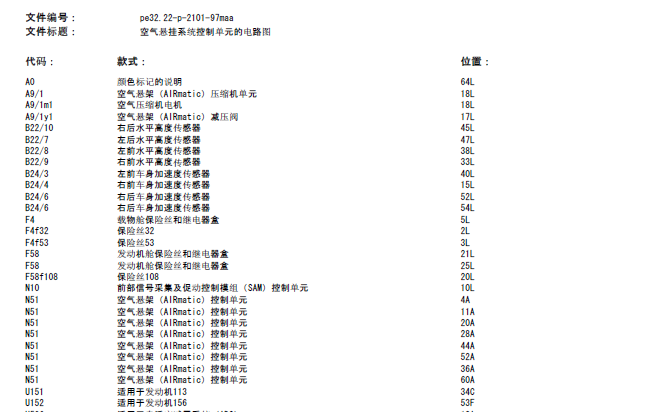 GL450空气悬架电路图
