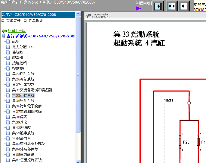 08年S40启动系统电路图
