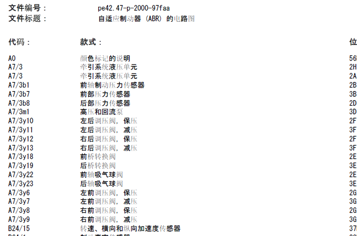 C200自适应制动器电路图