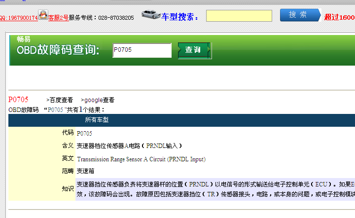 P0705故障码含义