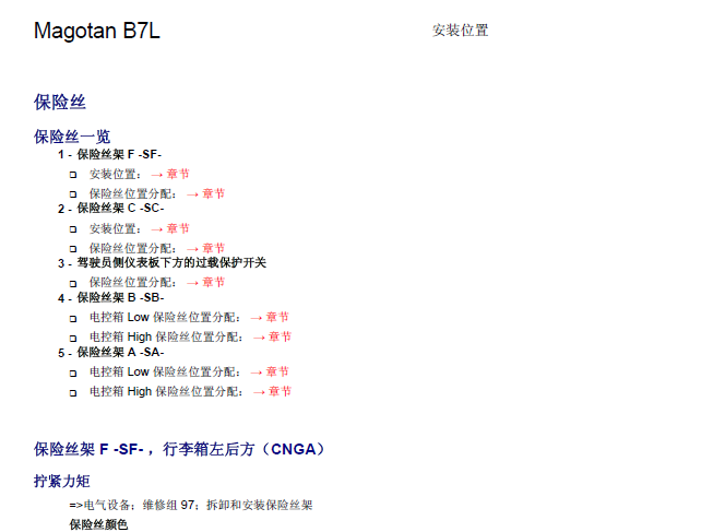 2012年迈腾保险丝位置