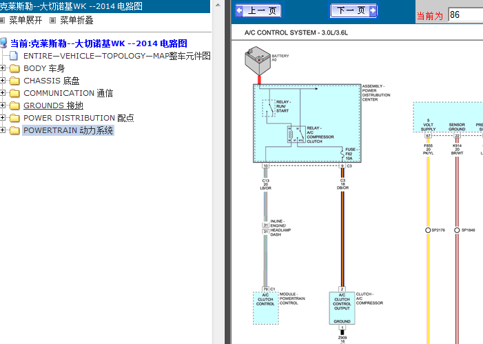 14年吉普大切诺基 电路图