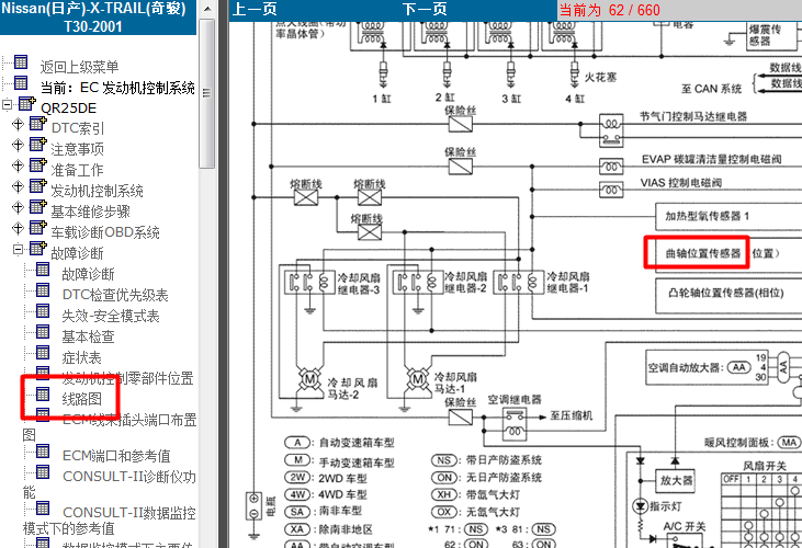 04年日产奇骏 QR25发动机电路
