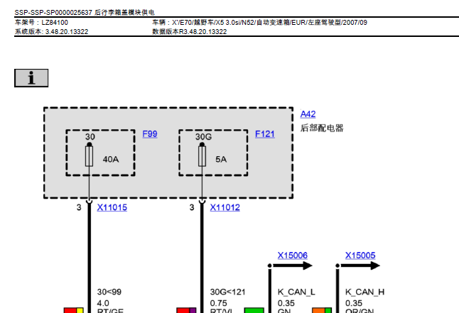 07年X5后备箱电路图