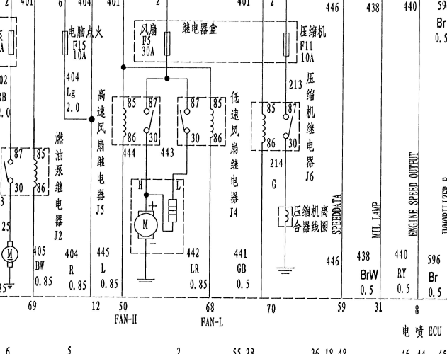 众泰5008电路图 发动机电路