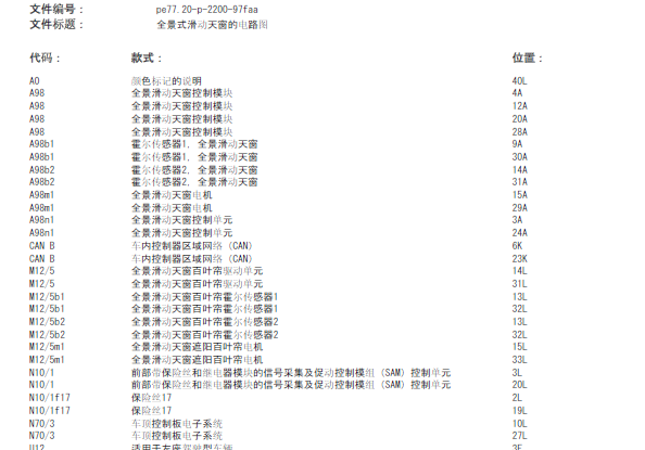 奔驰C180天窗电路图