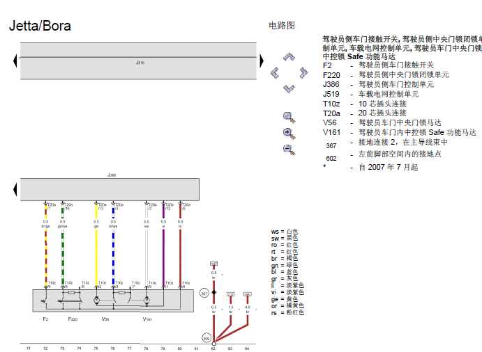 08年捷达便捷系统电路图