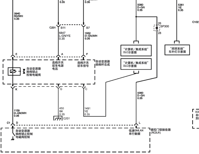 11年凯迪拉克赛威 变速器换挡电路