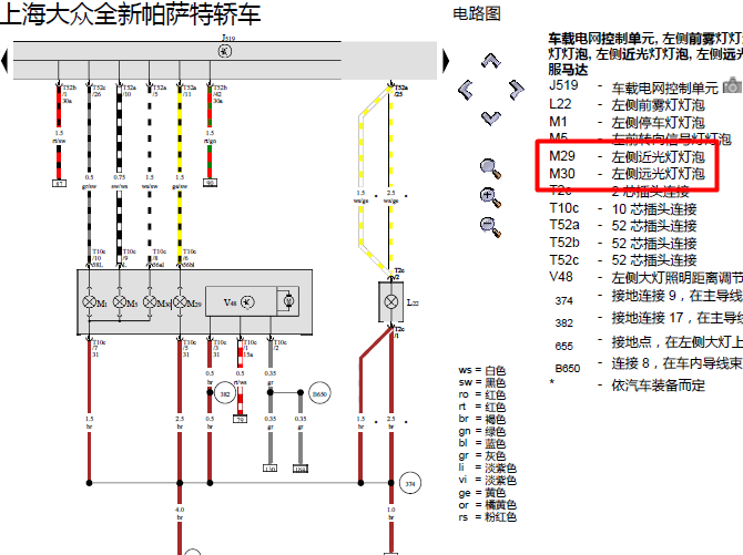 12年大众帕萨特 基本装备电路
