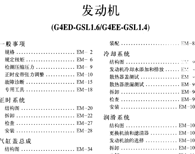 伊兰特发动机机械部分