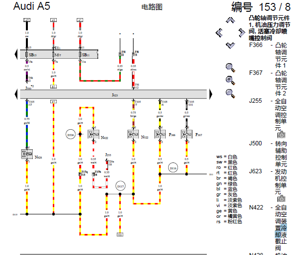 14年奥迪A5 CNC发动机电路