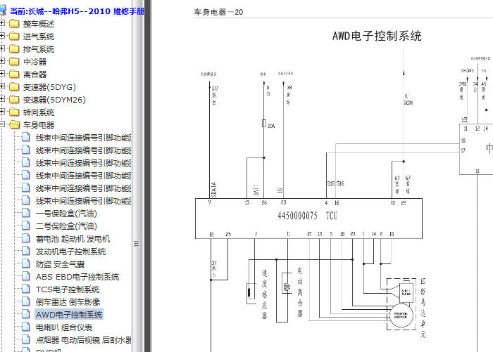 10年长城H5 AWD电路