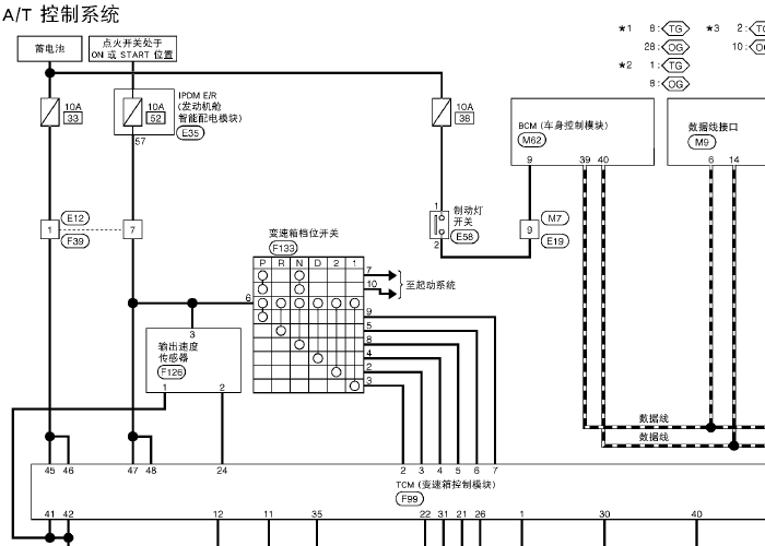12年日产阳光 自动变速箱电路资料