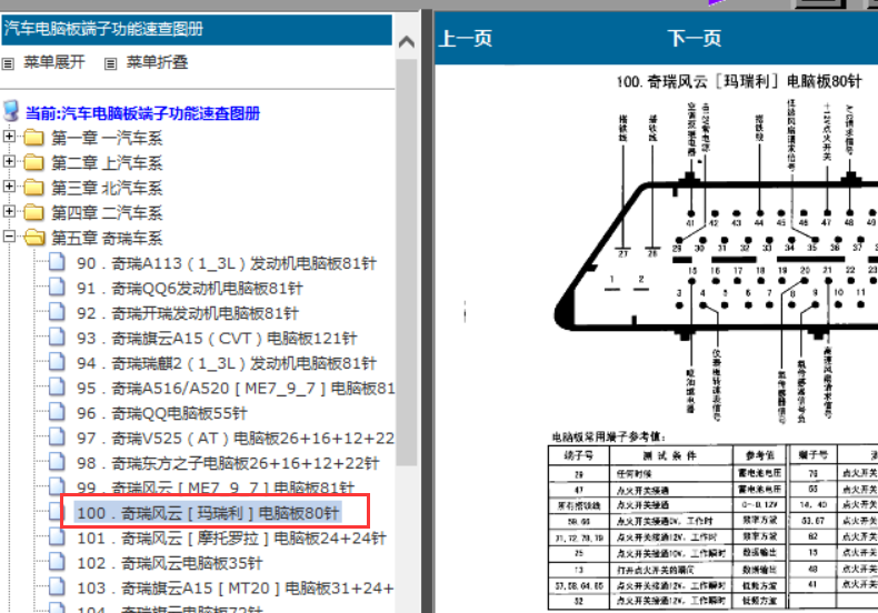奇瑞QQ3马瑞利80针管脚图