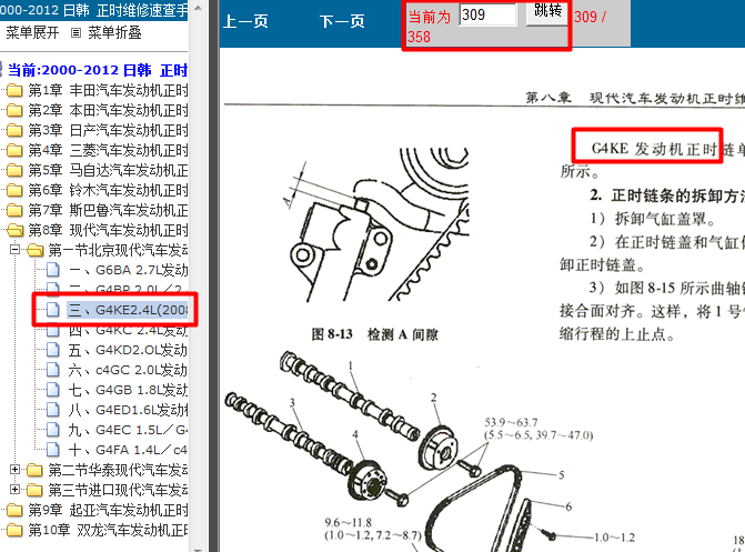 现代G4KE发动机正时