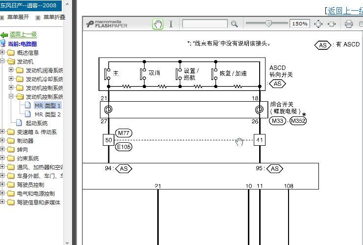08年日产逍客 MR20发动机巡航电路