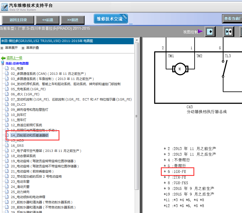 12年普拉多四轮电路