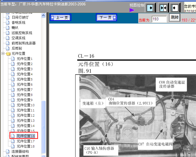 06年特拉卡变速箱位置图