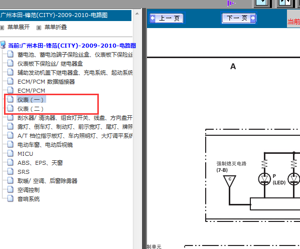 09-10年本田锋范仪表线路图