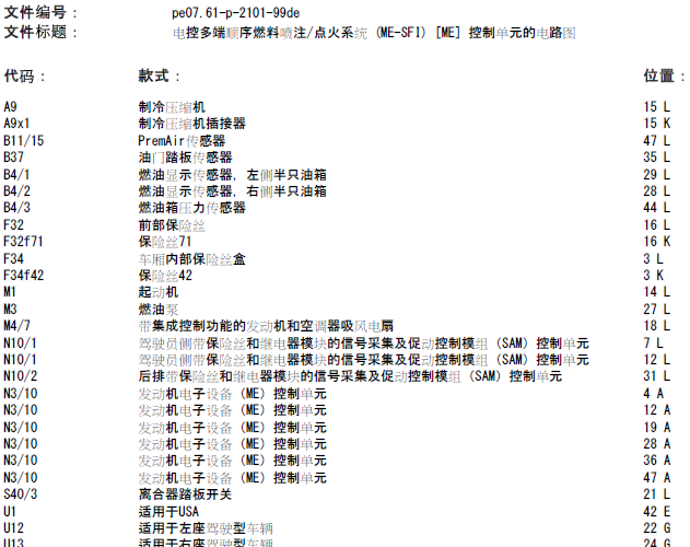 05年奔驰E280 发动机电路